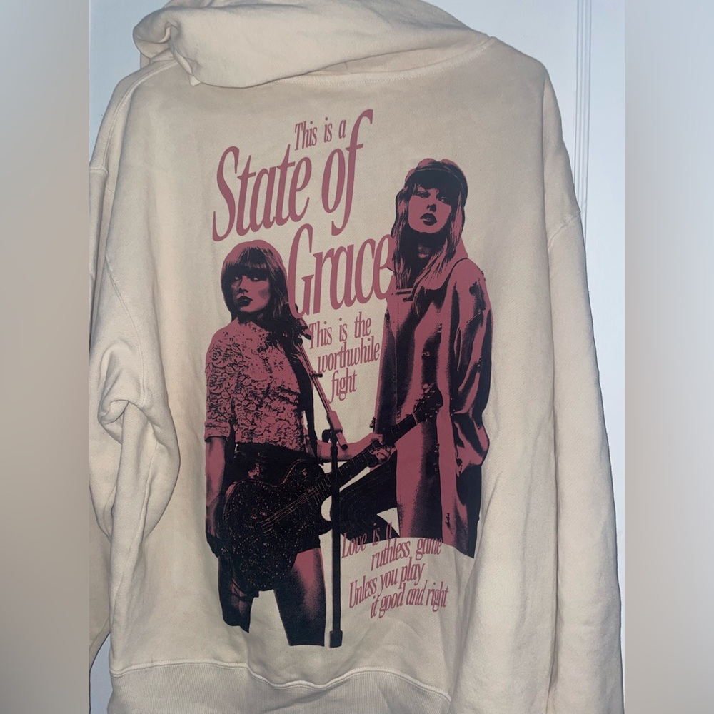 Taylor swift M official merch Cream Graphic Hoodie - Picture 2 of 7